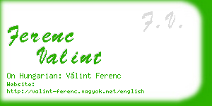ferenc valint business card